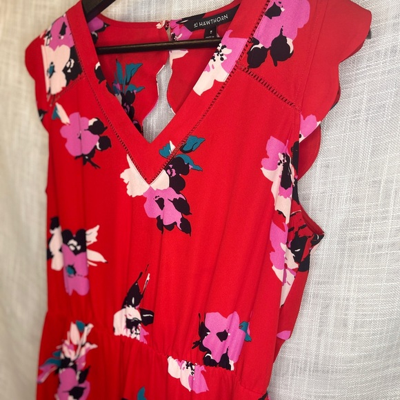 41 Hawthorn Midnight Scallop Detail Dress - Red - Picture 6 of 10